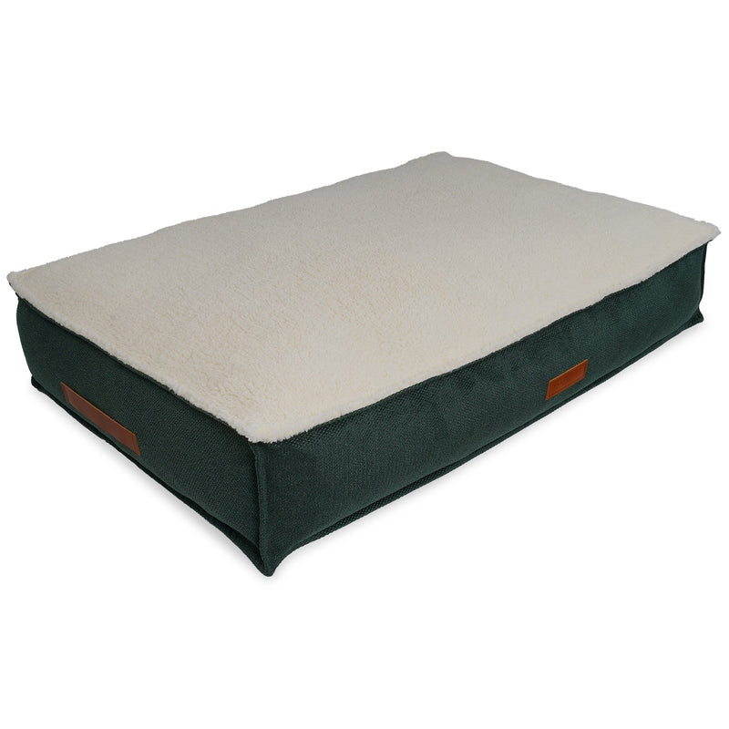 THE RICHMOND | LUXURY GREEN FLAT PILLOW DOG BED