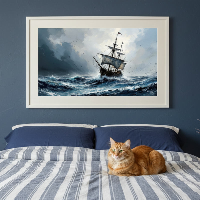 Stormy Seas Fine Art Print Framed