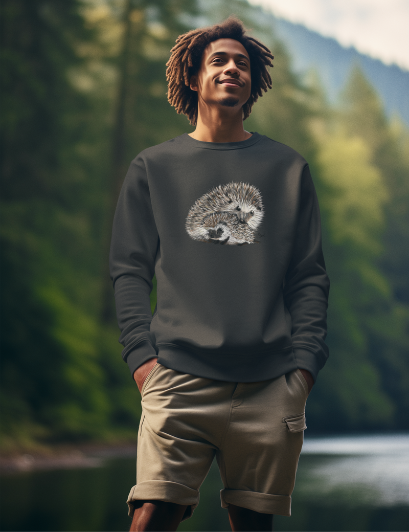 Adult Hedgehog and Baby Hog Organic Sweatshirt