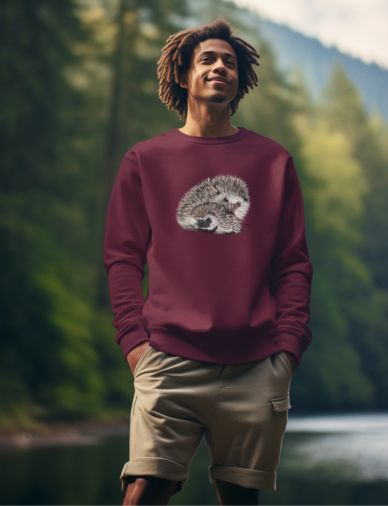 Adult Hedgehog and Baby Hog Organic Sweatshirt