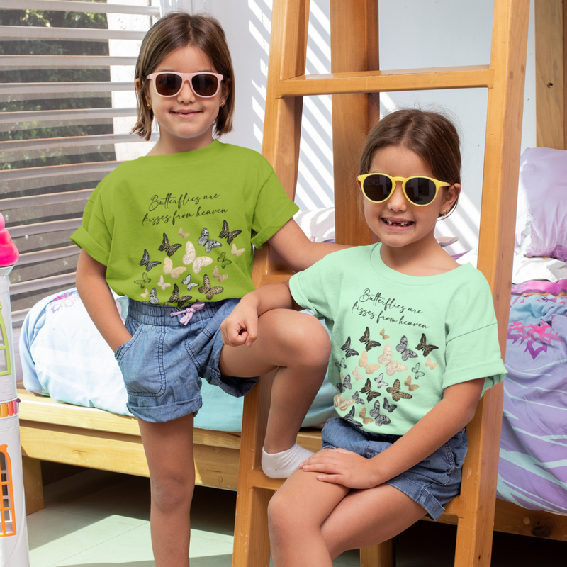 Butterflies are kisses from heaven 100% Organic Tees