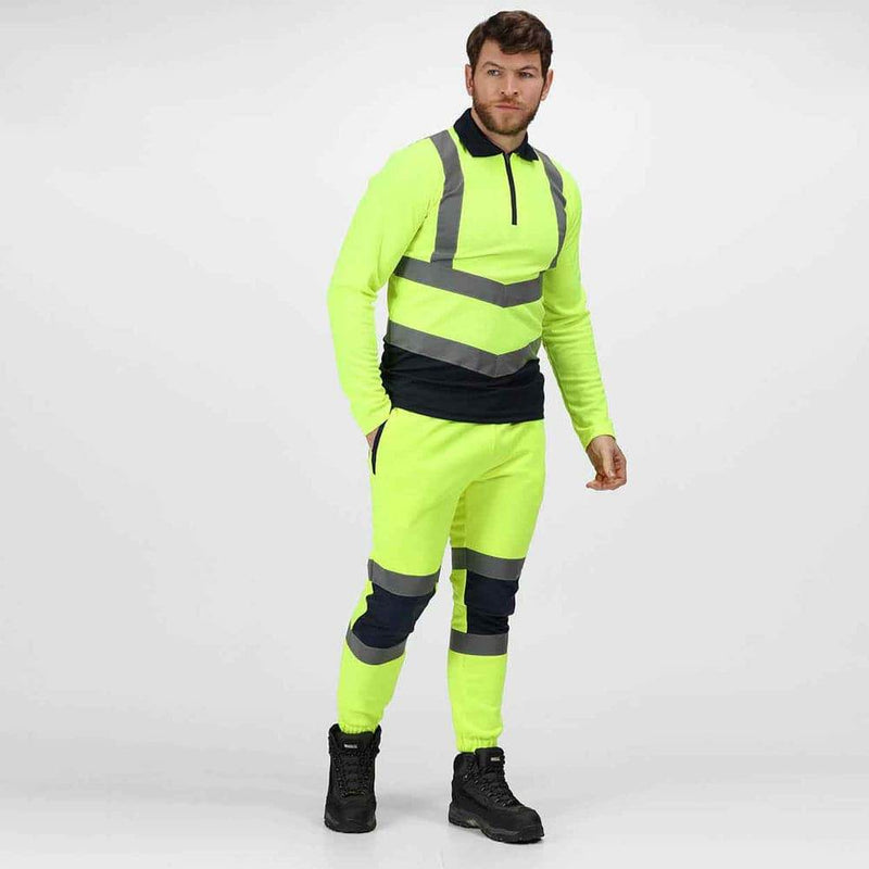Regatta TRJ503 Pro His-Vis Work Joggers Yellow/Navy 2XL