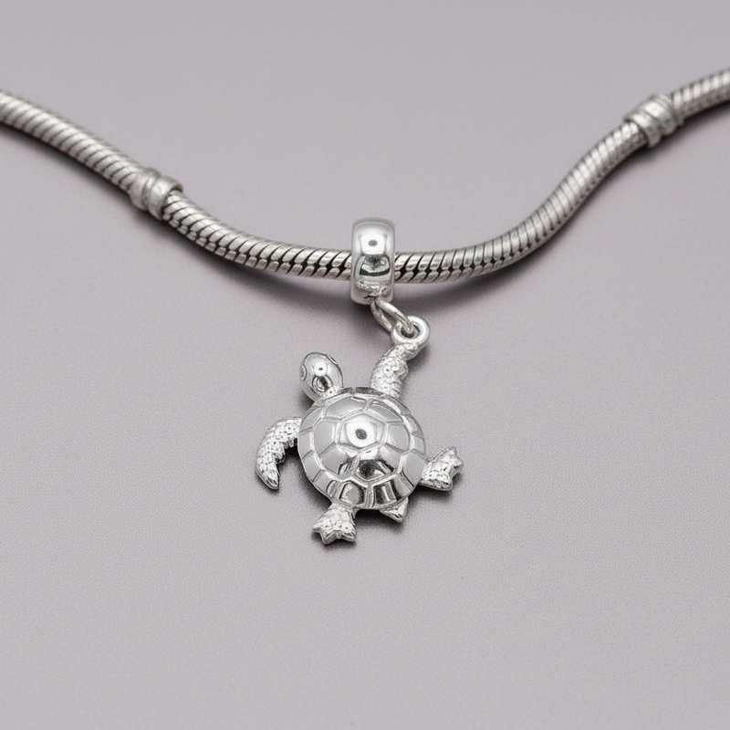 Turtle Silver Charm
