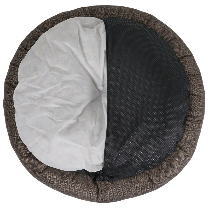 THE LINCOLN | LUXURY TWEED CALMING DONUT DOG BED