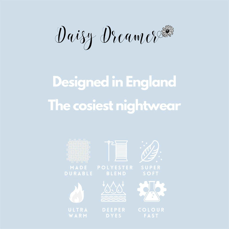 Daisy Dreamer Women's Fleece Hooded Robe Snuggle Touch Velvet-Soft Loungewear UK Sizes