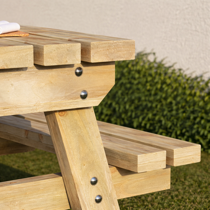 4 Seater Wooden Picnic Table