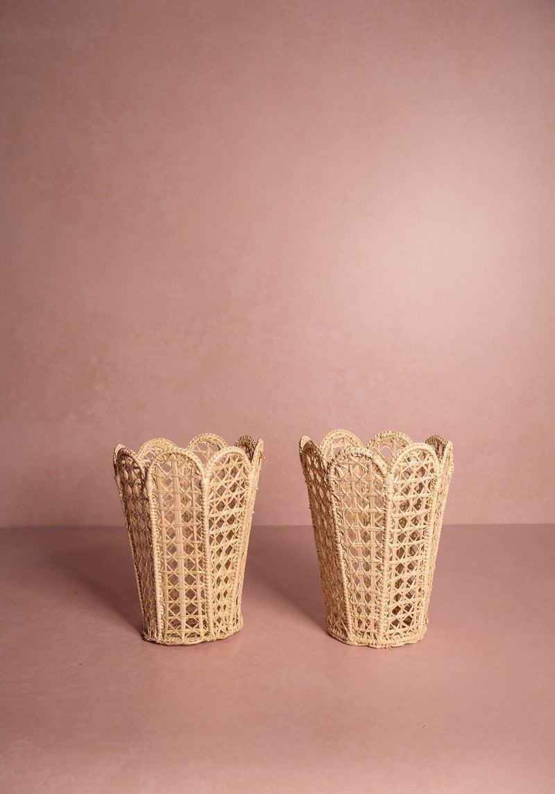 Atlántico Iraca Scallop Vase, Natural