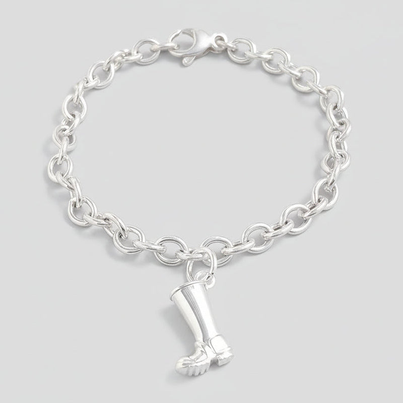 Welly Boot Personalised Silver Charm