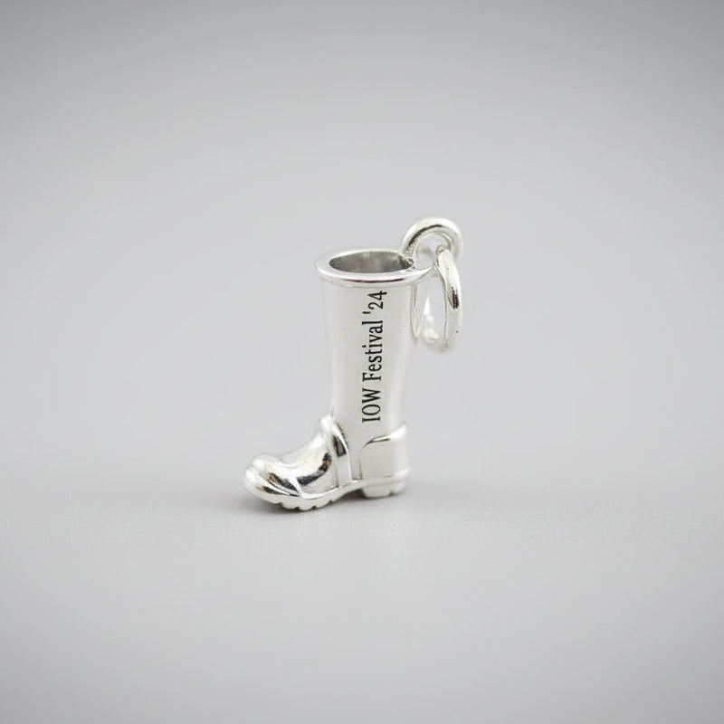 Welly Boot Personalised Silver Charm