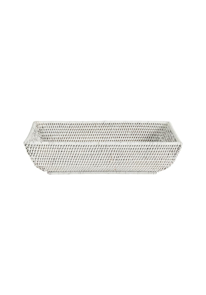 Wiltshire Long Rattan Basket in White