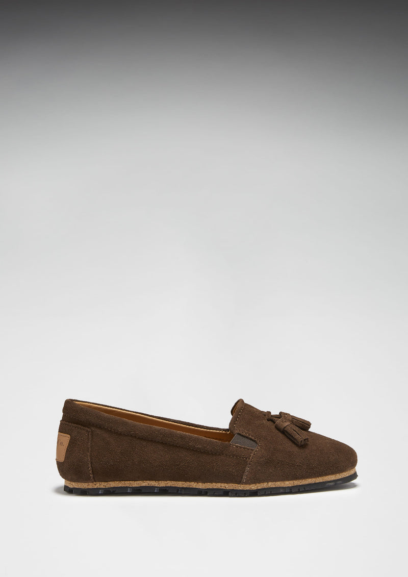 Women's Tasselled Espadrilles, brown suede
