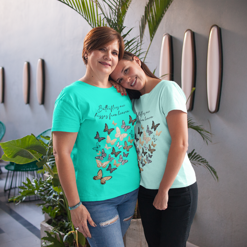 Butterflies are kisses from heaven 100% Organic Tees