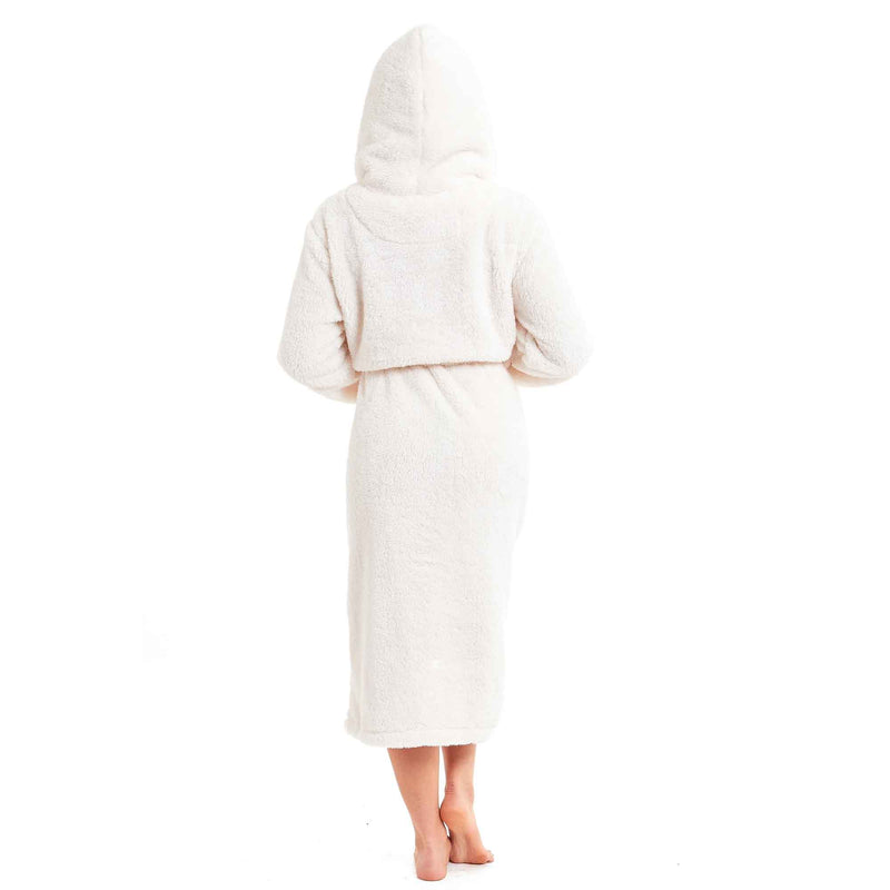 Daisy Dreamer Women's Fleece Hooded Robe Snuggle Touch Velvet-Soft Loungewear UK Sizes