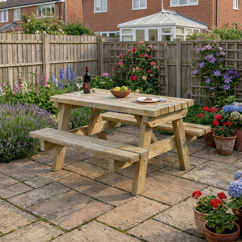4 Seater Wooden Picnic Table