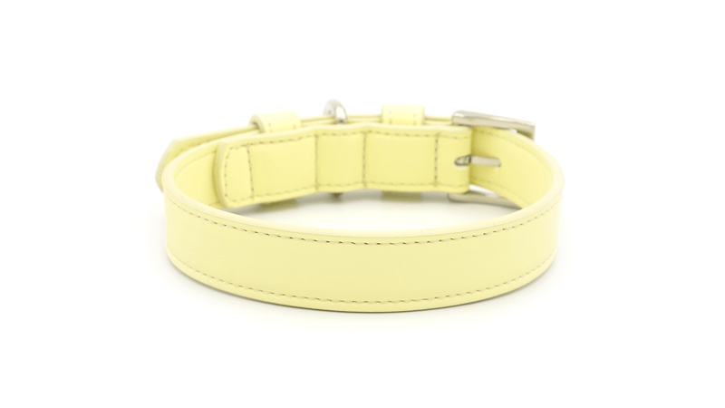 Yellow Leather Dog Collar