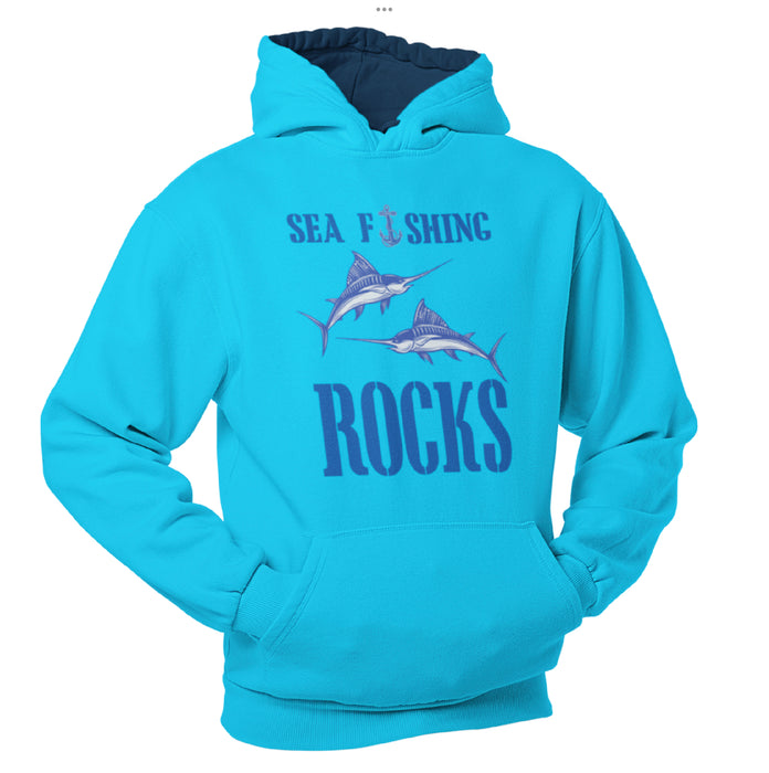 Sea fishing rocks, Fishing Humour Hoodie