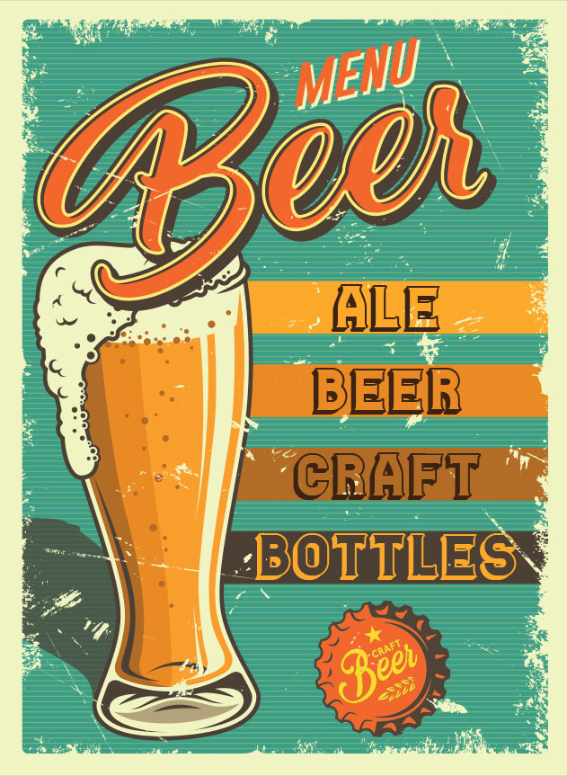 Beer Menu A3 Metal Sign