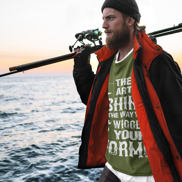 The art of fishing is the way you wiggle your worm,Fishing Humour Hoodie/sweatshirt