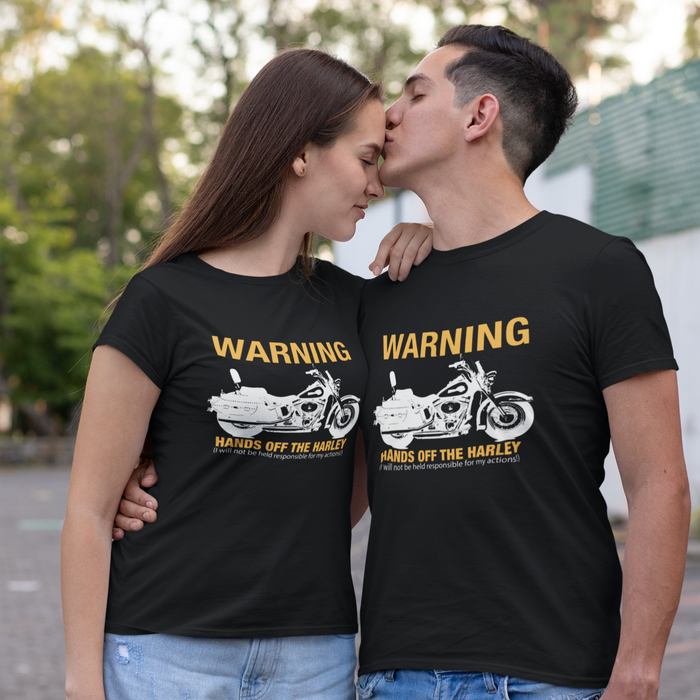 Warning Hands off me Harley T-Shirt