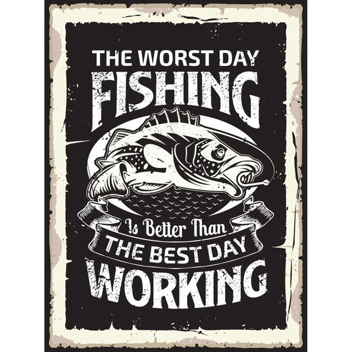 Worst Day Fishing A3 Metal Sign